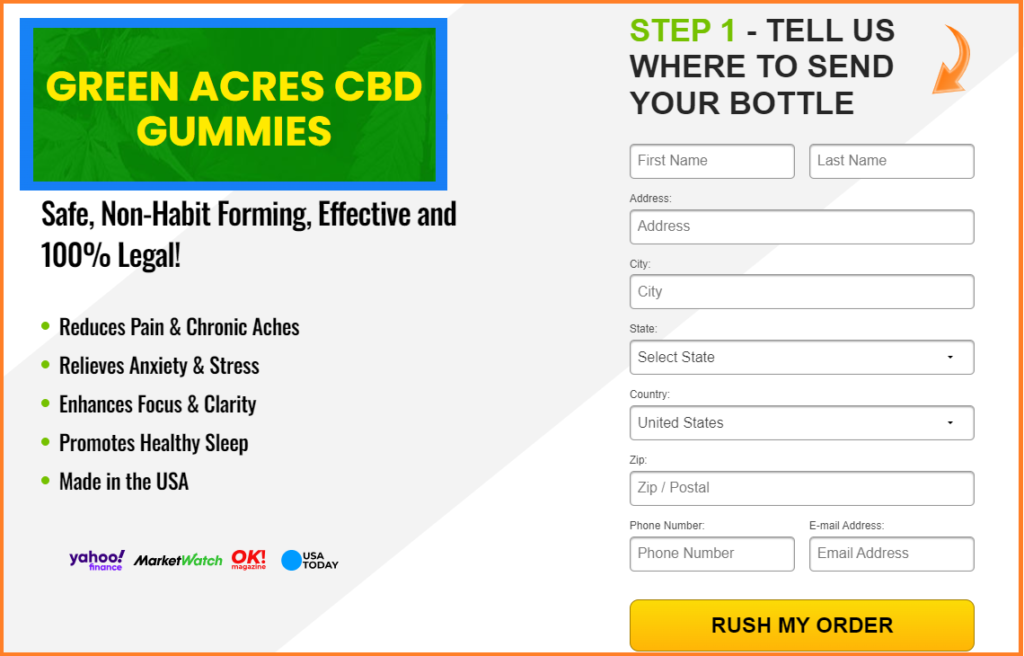 Green Acres CBD Gummies Order